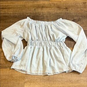 Light Blue glitter Off-Shoulder Women's Top